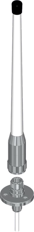 Antenne VHF à visser -0 dB - 25 cm, 6 m de câble (RACING-CHROME)