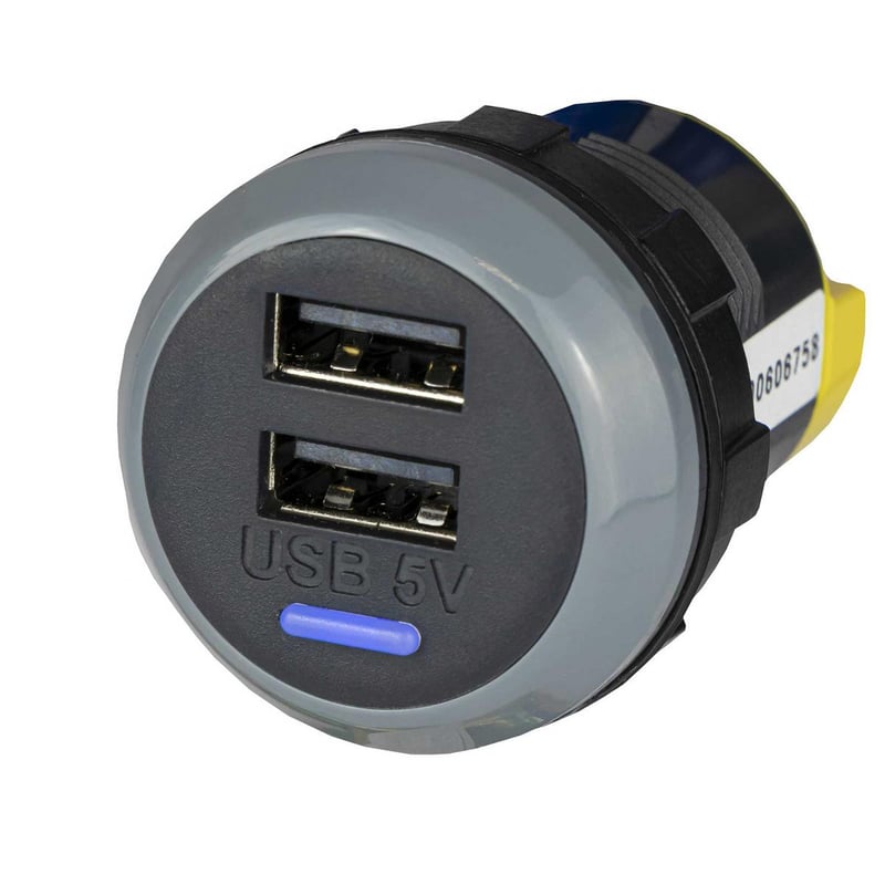 Chargeur USB-A double 2 x 1,5A - Version pour montage sur panneau