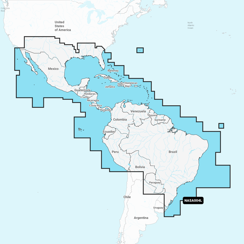 Carte Navionics Platinum+ Large SD - MEXIQUE, CARAIBES AU BRESIL