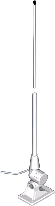 Antenne VHF ECO 3dB, 1.5m, 5m de câble avec rotule intégrée(VE150PRI)