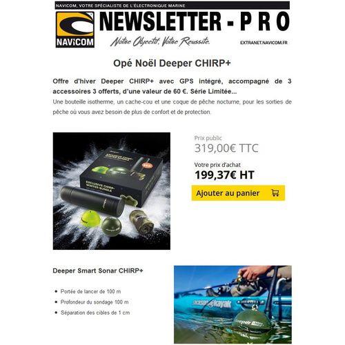 Newsletter Pro : Opé Noël Deeper Chirp+