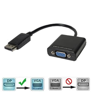VC-100DP : Adaptateur Display Port vers VGA Femelle pour NISE