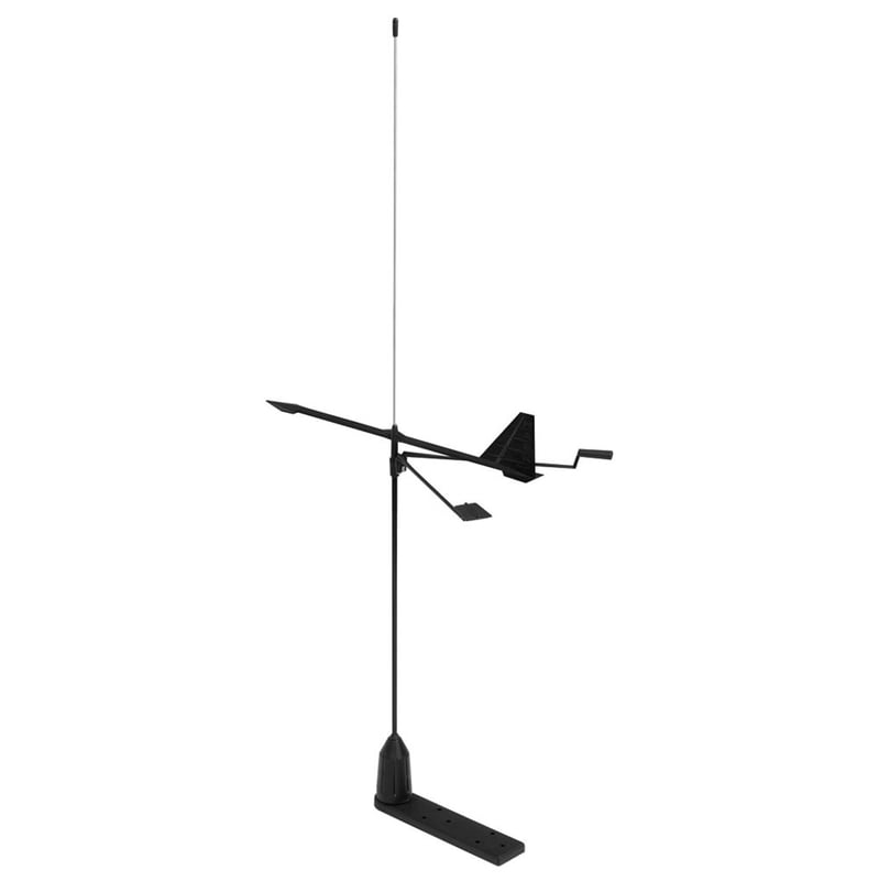 Antenne inox avec girouette - 0.89m, 3dB, support plat 180mm 