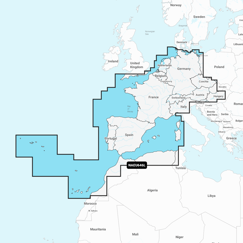 Carte Navionics Platinum+ Large SD - EUROPE DE L'OUEST ET CENTRALE