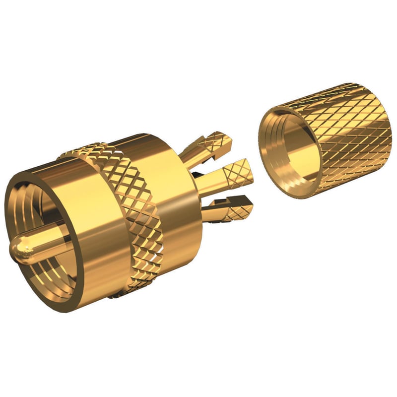 Connecteur or sans soudure pour RG-8X ou RG-58/AU pour PL259
