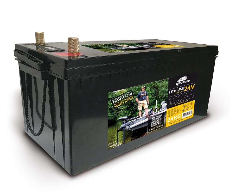 Pack batterie Lithium-LFP 24V 100AH+ APP avec chargeur IP65 24V/7A