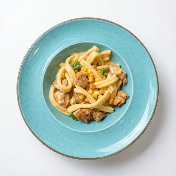 AI-generated variant of Strozzapreti z kurczakiem