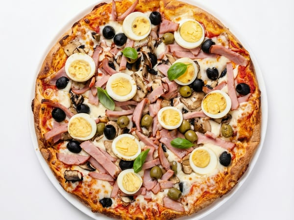 AI-generated variant of Capricciosa