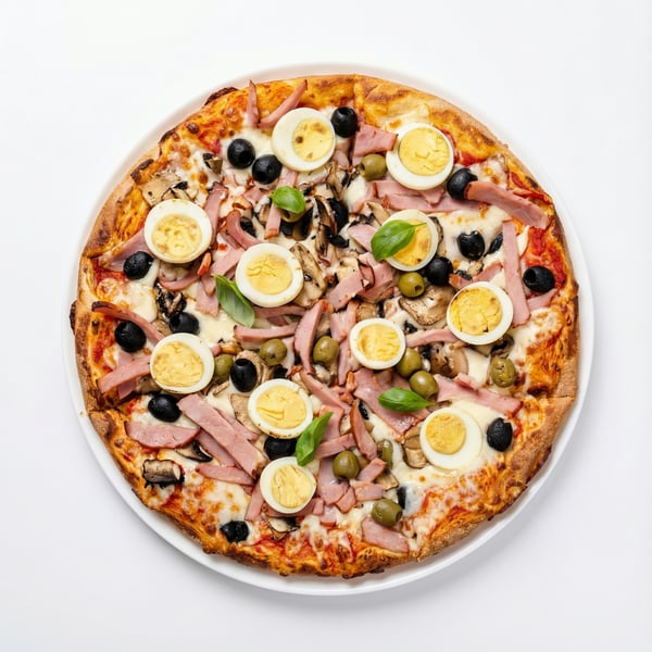 AI-generated variant of Capricciosa