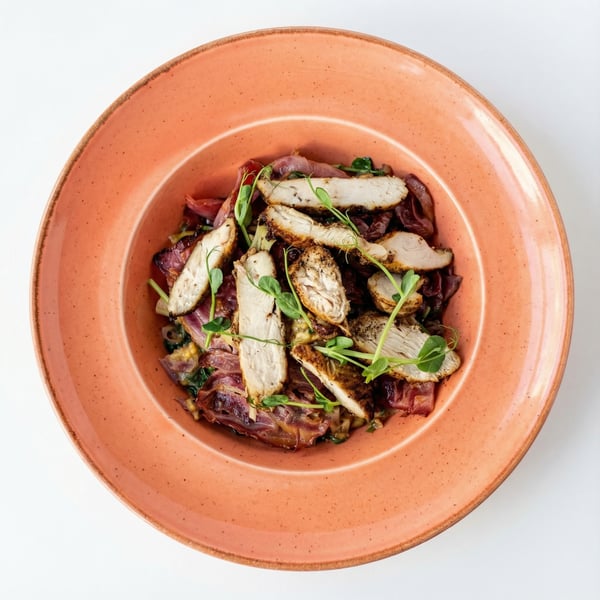 AI-generated variant of Strozzapreti z kurczakiem na ostro