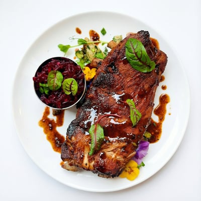 AI-generated variant of Żebra w sosie BBQ