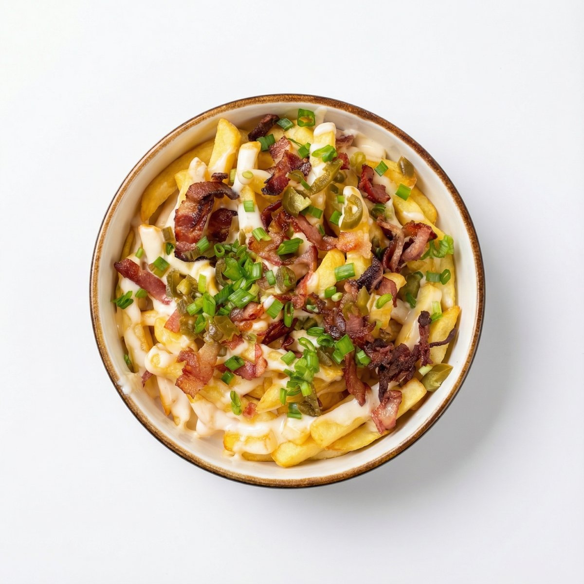 Frytki z sosem serowym