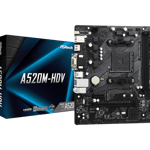 Tarjeta Madre Asrock A520M-HDV Support AMD AM4/ PCIE3.0/ DDR4 4733/ HDMI/ D-Sub DVI-D/ SATA3/ Ultra M.2
