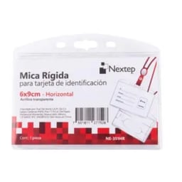Paquete C/5 Piezas De Porta Gafete Nextep NE-351HR De Mica Rígida / 6X9CM / Horizontal
