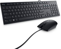 Kit Teclado y Mouse Dell KM300C Alambrico, USB, Negro, 580-AKKW
