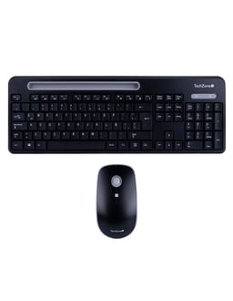 Kit Teclado y Mouse Inalámbrico TechZone Tasking 1600 DPI Negro/Gris
