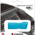 Memoria USB 128GB Kingston KC-U2L128-7LB Datatraveler Exodia M, USB 3.2, Color Aqua
