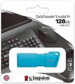 Memoria USB 128GB Kingston KC-U2L128-7LB Datatraveler Exodia M, USB 3.2, Color Aqua