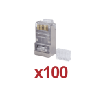 Kit de 100 conectores RJ45 Cat6 Linkedpro c/blindaje p/UTP