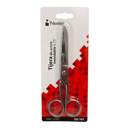 Tijera Nextep NE-147 de 6.75"/Forjada de Acero Inoxidable/Plata