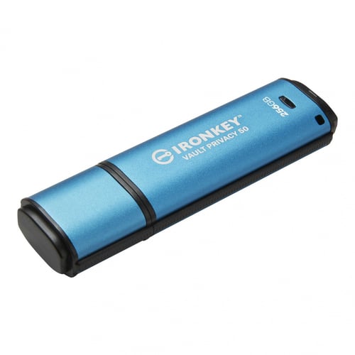 Memoria USB 256GB Kingston IKVP50/256GB, Ironkey Vault Privacy 50, USB-A 3.2, Color Azul
