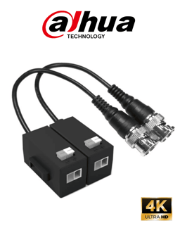 Par de Transceptores Pasivos HDCVI 4K Dahua DH-PFM800-N/1 Canal de Transmision de Video/720P Hasta 400M/1080P Hasta 250M/UTP CAT5E/CAT6/Anti Intertferencia 60DB/Compatible Con Formatos HDCVI/AHD/TVI/CVBS