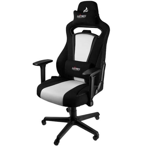 Silla Gamer Nitro Concepts NC-E250-BW Negro/ Blanco, Hasta 150KG, Nylon/ Tejido
