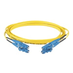 Jumper de Fibra Optica Monomodo 9/ 125 OS2, LC-LC Duplex, OFNR (Riser), Color Amarillo, 2 Metros, F92ERLNLNSNM002