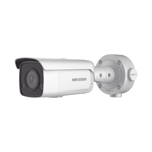 Camara Bala IP Hikvision DS-2CD3T56G2-ISU/SL(C) 5MP/ Lente 2.8MM/ 60 MTS IR Exir/ Exterior IP66/ WDR 120DB/ POE+/ Microfono y Bocina Integrada/ Videoanaliticos Integrados
