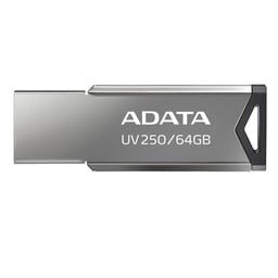 Memoria USB 2.0 64GB Adata UV250 Color Plata, AUV250-64G-RBK