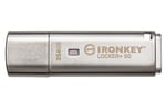 Memoria USB 256GB Kingston IKLP50/256GB, Locker+50, USB 3.2, Color Plata