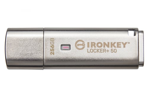 Memoria USB 256GB Kingston IKLP50/256GB, Locker+50, USB 3.2, Color Plata