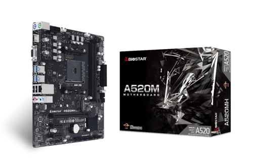 Tarjeta Madre Biostar A520MH socket AM4, 4xDDR4, 1xHDMI, 2xPS2, 4xUSB3.2, 2 USB2.0, MICROATX