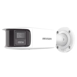 Cámara Bala IP HIKVISION DS-2CD2T87G2-PLSU/SL(C) 8MP, Panorámica, 2 Lentes 4 MM (180°), ColorVu, PoE, WDR 130°, MicroSD, AcuSense, Luz Estroboscópica y Alarma Audible