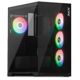 Gabinete XPG INVADERXMT-BKCWW, Mid-Tower, C/Ventana, Sin Fuente, RGB, USB-C, Color Negro, ATX