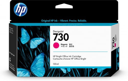 Cartucho de Tinta HP 730 Magenta 130ML, P2V63A