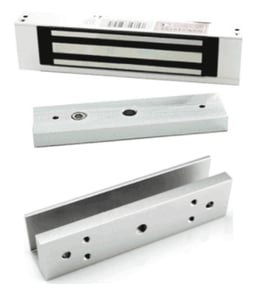 Paquete de Contrachapa Magnetica ZKTeco LMB1805 + LMB-180U/120kg/Incluye Soporte de Fijacion en U/Para Instalacion en Puertas de Vidrio o Cristal Templado