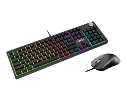 Kit Teclado Y Mouse Gamer MSI FORGE GK320 COMBO RED US 12,800 DPI RGB USB 2.0 Inglés NEGRO