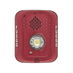 Sirena Con Lampara LED Estroboscopica System Sensor P2RLEDSP 2 Hilos, Montaje En Pared, Color Rojo