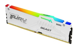 Memoria DDR5 16GB 5600MHz Kingston Fury Beast RGB (1x16GB)/Blanco/CL36/XMP/EXPO/DIMM/KF556C36BWEA-16
