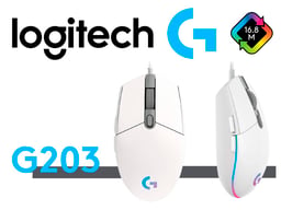 Mouse Gaming Logitech G203 Lightsync Color Blanco, 8000 DPI, RGB, 910-005794