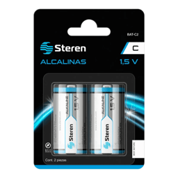 Batería Alcalina Steren BAT-C2 Tipo C / No Recargables 1.5V / 2 Piezas