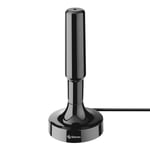Antena UHF Compacta Steren ANT-9018 Base De Iman y Booster 20DB Color Negro