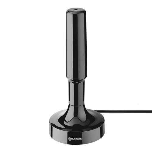 Antena UHF Compacta Steren ANT-9018 Base De Iman y Booster 20DB Color Negro