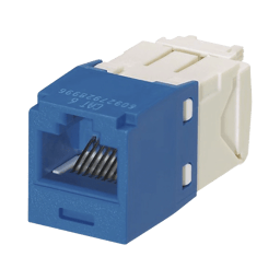 Conector Jack RJ45 PANDUIT CJH6X88TGBU ESTILO TG CON VENTANA MINI-COM CATEGORÍA 6A 8 POSICIONES 8 CABLES AZUL
