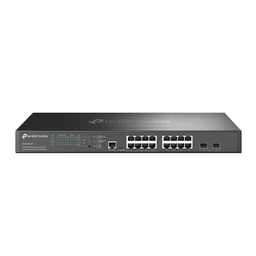Switch Multigigabit Tp-Link SG3218XPM2/16 Puertos/Administrable/8 Puertos POE+ 2.5G/2 Puertos SFP+ 10G/Administracion Centralizada Omada o Stand-Alone/Multicast IGMP/Presupuesto POE 240W/Montaje En Rack