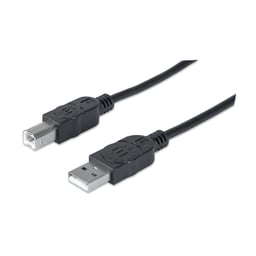 Cable USB-A a USB-B Manhattan 306218 de 90CM/Macho-Macho/Color Negro