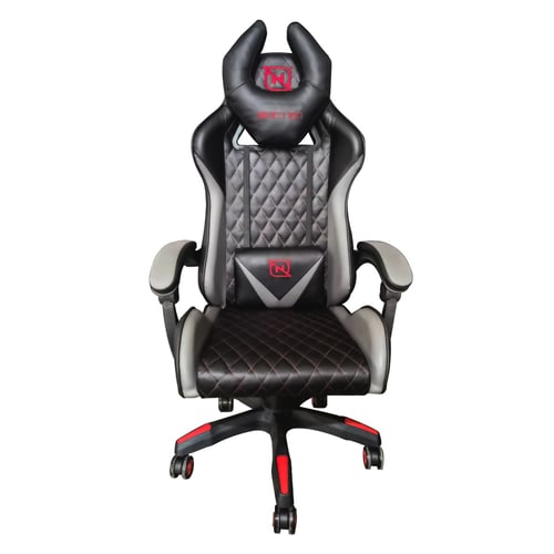 Silla Gamer Necnon NSG-01/ Respaldo 145/ 140-150KG/ Foam 350MM/ Cojin Lumbar y Cabeza, Gris/ Rojo, NBSG0131C4
