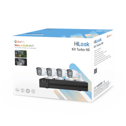 Kit TurboHD 1080P Hilook HL-1080-CV/A DVR 4 Canales/ 4 Camaras Bala ColorVU Con Microfono Integrado