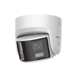Camara Turret IP Panoramica Hikvision DS-2CD2347G2P-LSU/SL(C) 4MPX/2 Lentes 2.8 MM/ColorVu/POE/ WDR 130°/IP67/Acusense/Luz Estroboscopica y Alarma Audible/30 MTS Luz Blanca/Micro SD